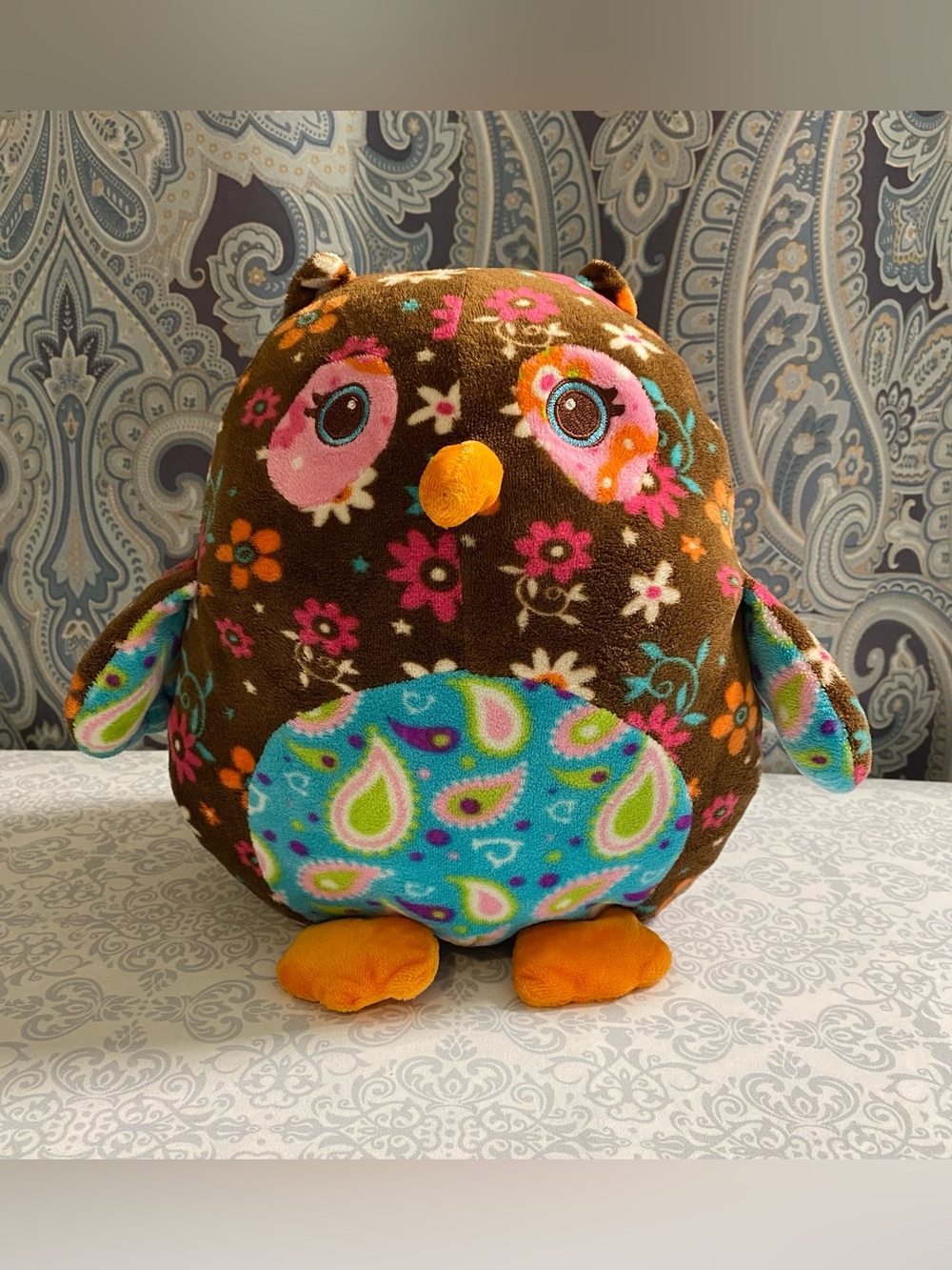 Mary Meyer Paisley Floral Print, Plush Owl Stuffed Animal - Picture 2 of 16